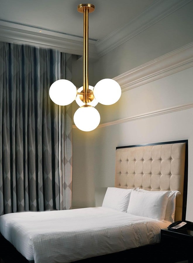 GAUVIK GAU-780 Cluster Hanging Lamp Chandelier with Bulb Light for Dining Room, Dining Room, Living Room, Bedroom, Restaurent, Cafe .Golden - Image 1